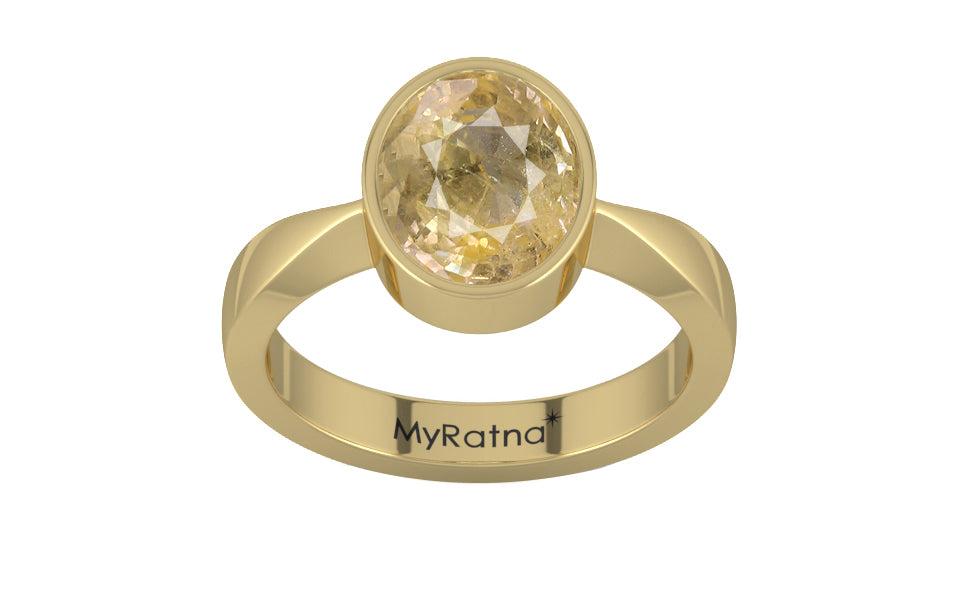 Ashtadhatu Ceylon Yellow Sapphire Ring Fine Quality (R9)