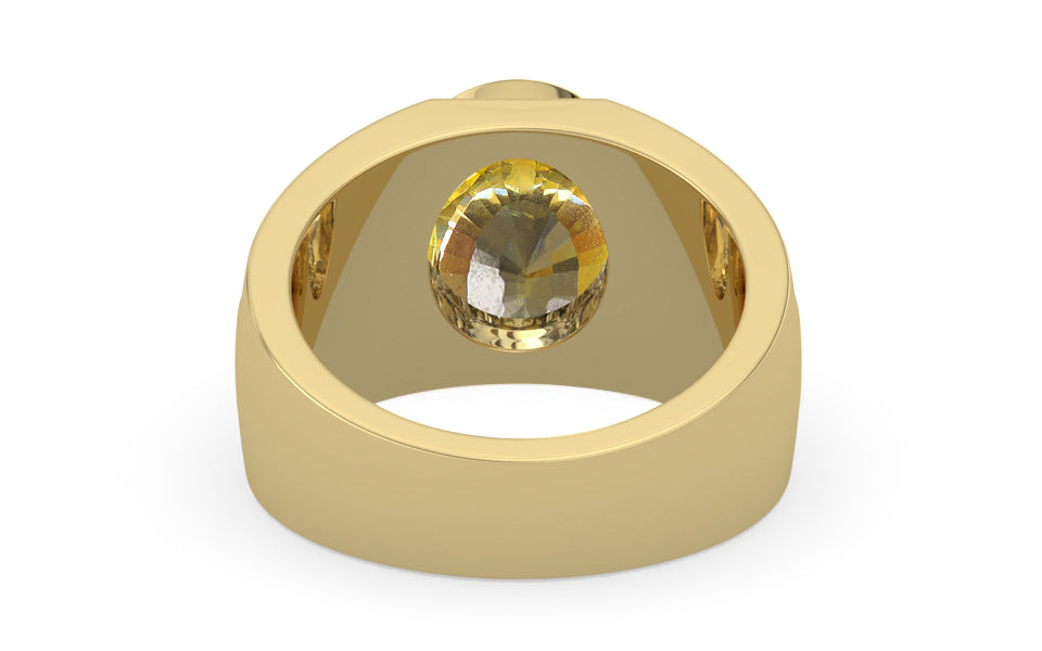 Ashtadhatu Ceylon Yellow Sapphire Ring Rare Quality (R1)