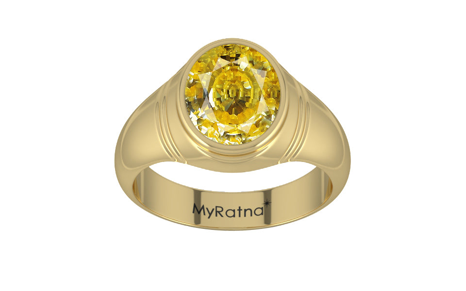 Ashtadhatu Ceylon Yellow Sapphire Ring Rare Quality (R7)