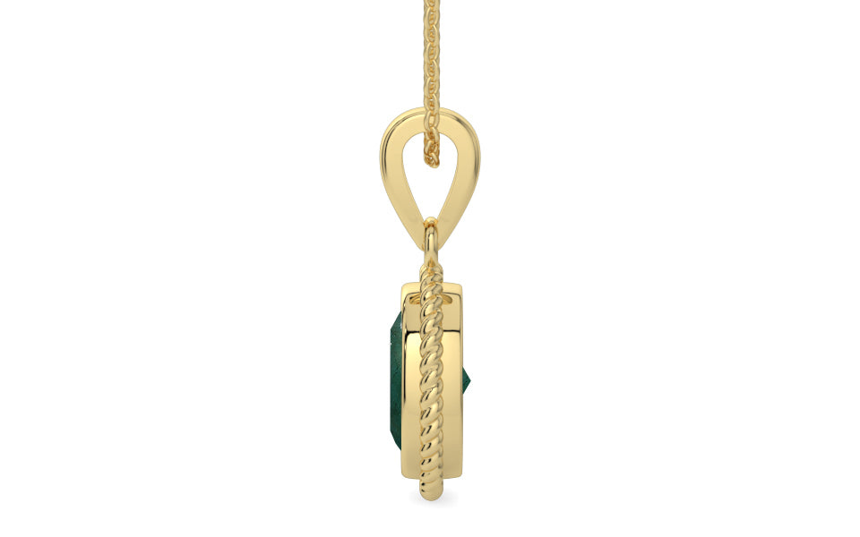 Ashtadhatu Emerald Pendant Prime Quality (P7)