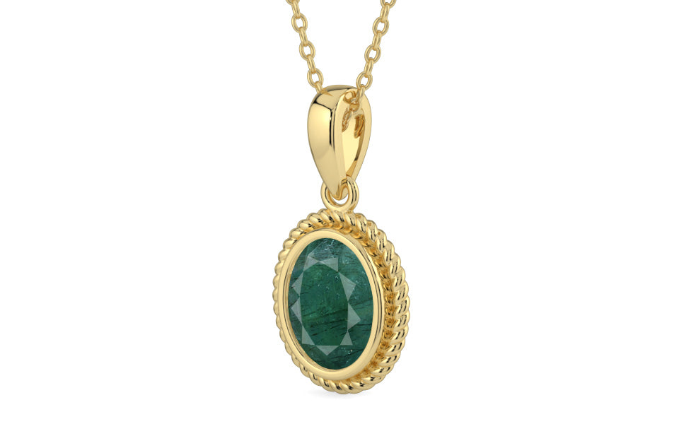 Ashtadhatu Emerald Pendant Prime Quality (P7)
