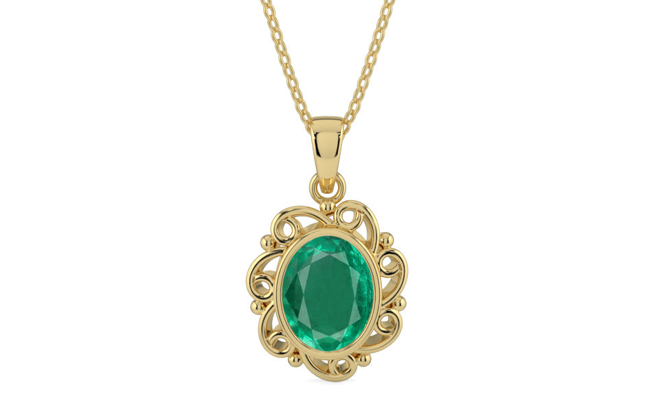 Ashtadhatu Emerald Pendant Rare Quality (P5)