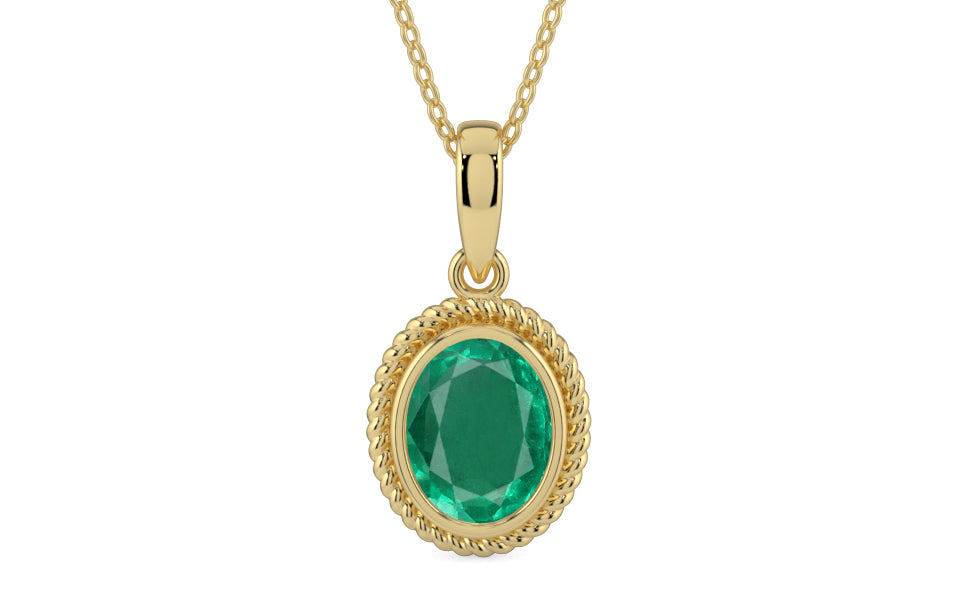 Ashtadhatu Emerald Pendant Rare Quality (P7)