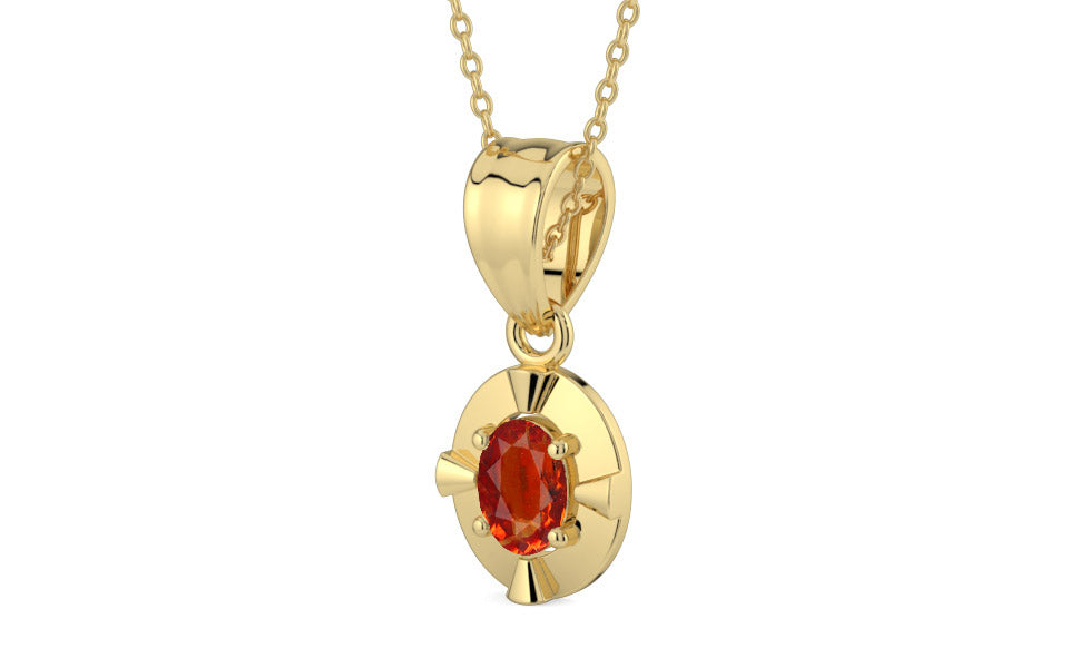 Ashtadhatu Hessonite Garnet Pendant Limited Quality (P11)