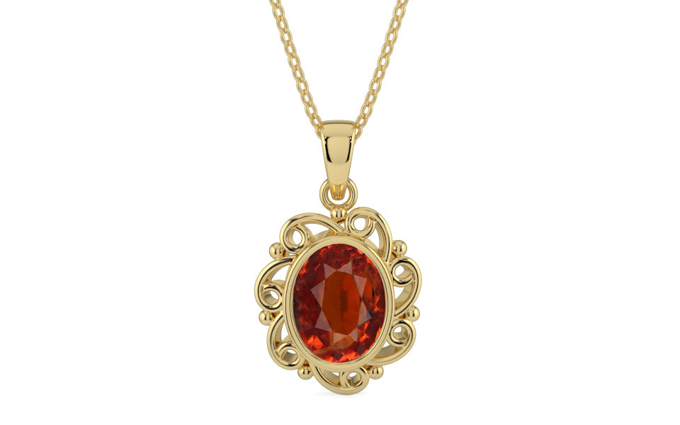 Ashtadhatu Hessonite Garnet Pendant Limited Quality (P5)