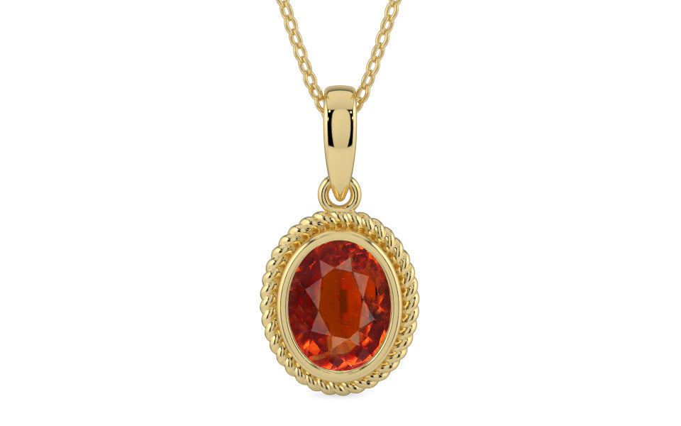 Ashtadhatu Hessonite Garnet Pendant Limited Quality (P7)