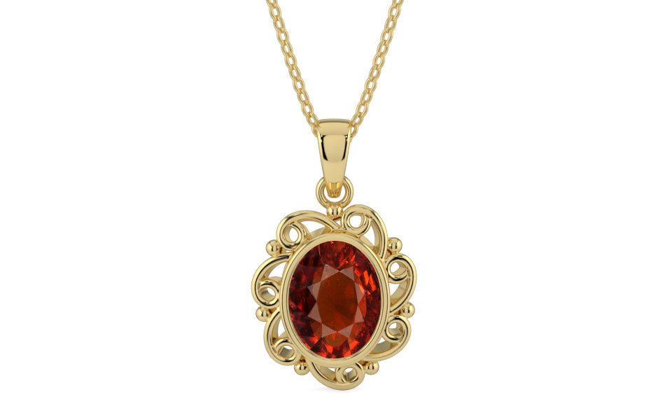 Ashtadhatu Hessonite Garnet Pendant Rare Quality (P5)