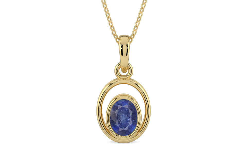 Ashtadhatu Thailand Blue Sapphire Pendant Fine Quality (P12)