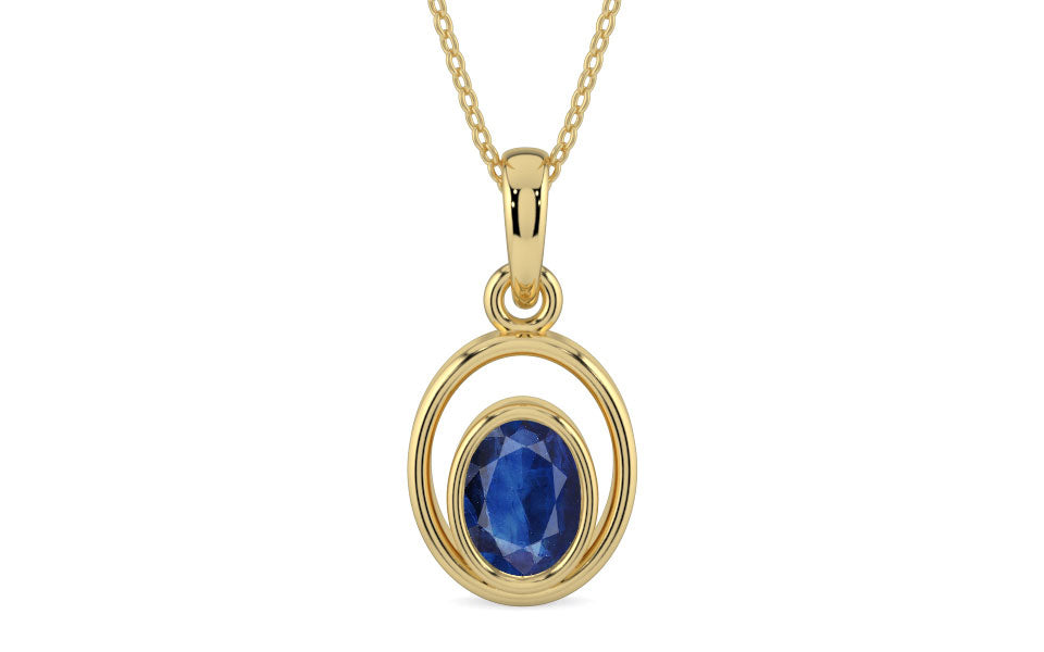 Ashtadhatu Thailand Blue Sapphire Pendant Limited Quality (P12)