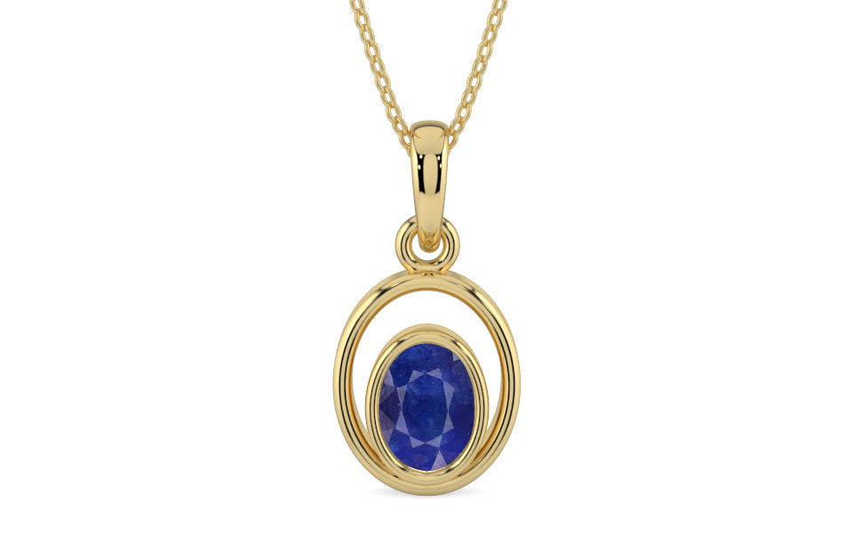 Ashtadhatu Thailand Blue Sapphire Pendant Prime Quality (P12)