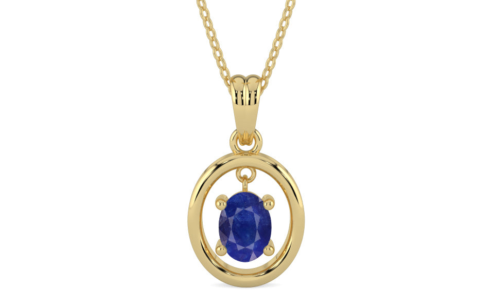 Ashtadhatu Thailand Blue Sapphire Pendant Prime Quality (P2)