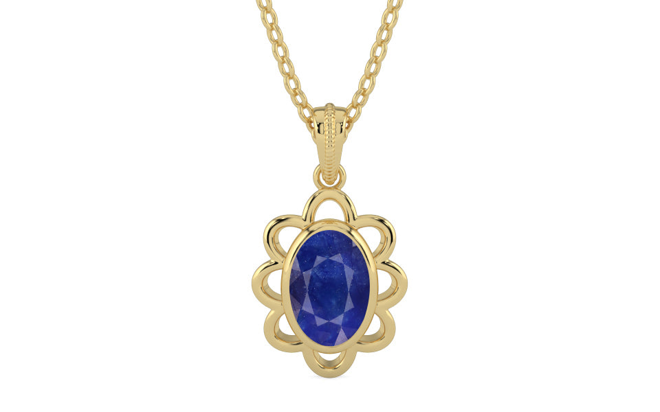 Ashtadhatu Thailand Blue Sapphire Pendant Prime Quality (P3)