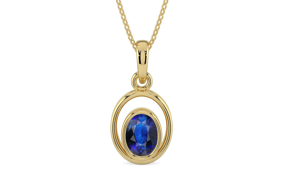 Ashtadhatu Thailand Blue Sapphire Pendant Rare Quality (P12)