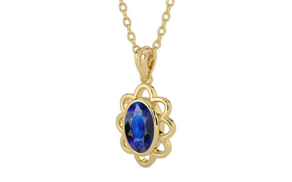 Ashtadhatu Thailand Blue Sapphire Pendant Rare Quality (P3)