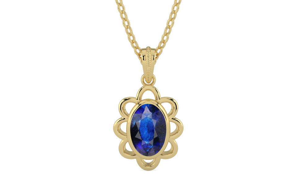 Ashtadhatu Thailand Blue Sapphire Pendant Rare Quality (P3)