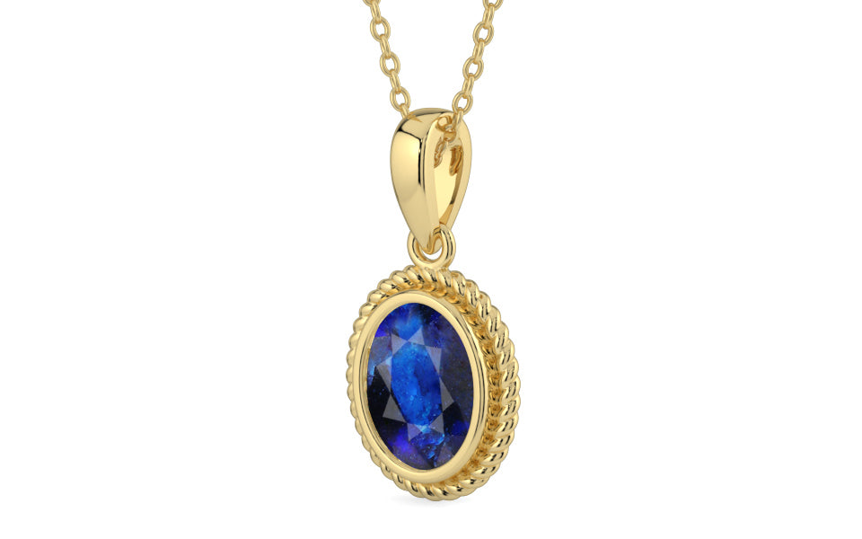 Ashtadhatu Thailand Blue Sapphire Pendant Rare Quality (P7)