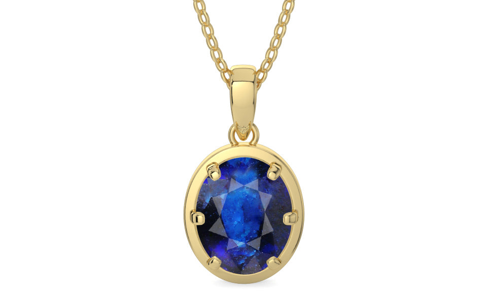 Ashtadhatu Thailand Blue Sapphire Pendant Rare Quality (P8)