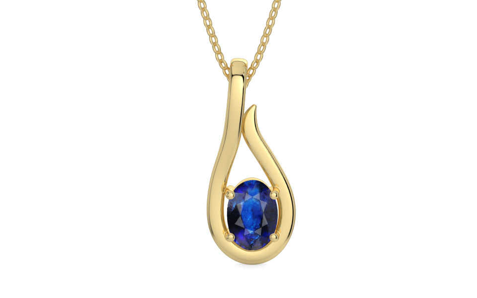 Ashtadhatu Thailand Blue Sapphire Pendant Rare Quality (P9)