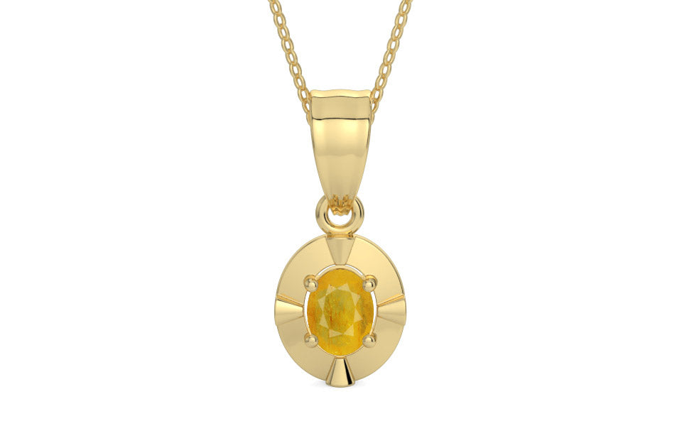 Ashtadhatu Thailand Yellow Sapphire Pendant Fine Quality (P11)