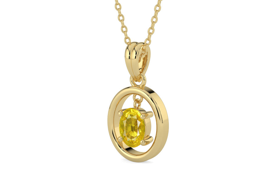 Ashtadhatu Thailand Yellow Sapphire Pendant Limited Quality (P2)