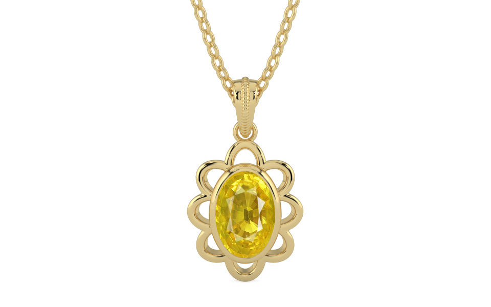 Ashtadhatu Thailand Yellow Sapphire Pendant Limited Quality (P3)