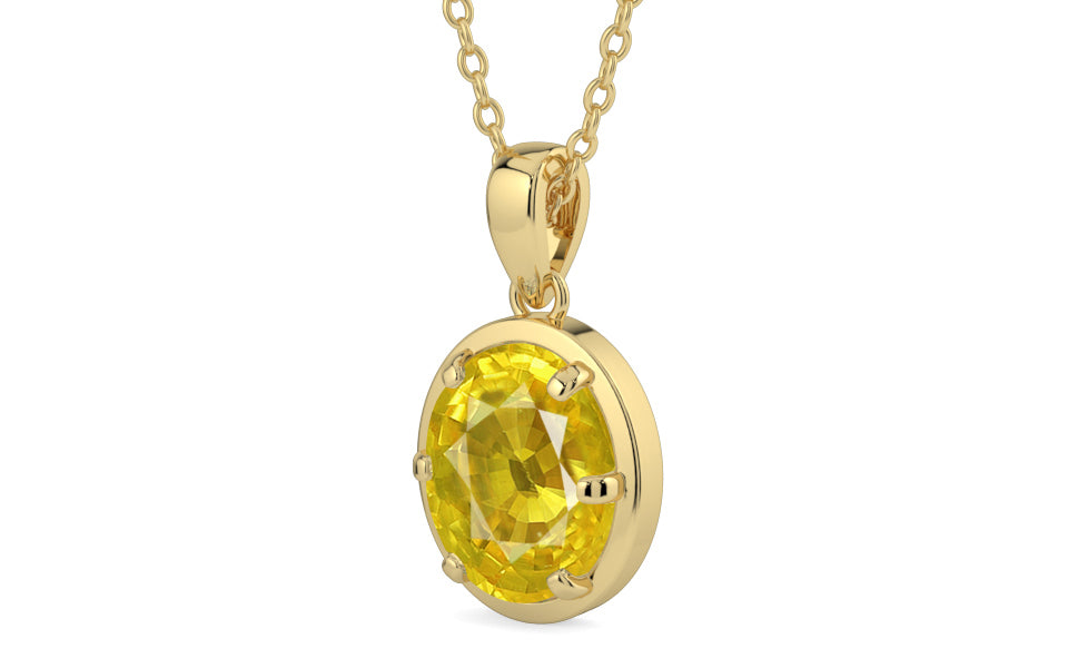 Ashtadhatu Thailand Yellow Sapphire Pendant Limited Quality (P8)