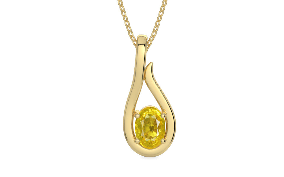 Ashtadhatu Thailand Yellow Sapphire Pendant Limited Quality (P9)