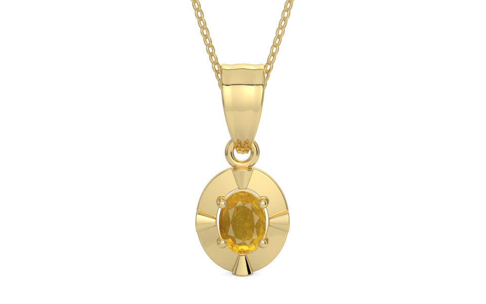 Ashtadhatu Thailand Yellow Sapphire Pendant Prime Quality (P11)