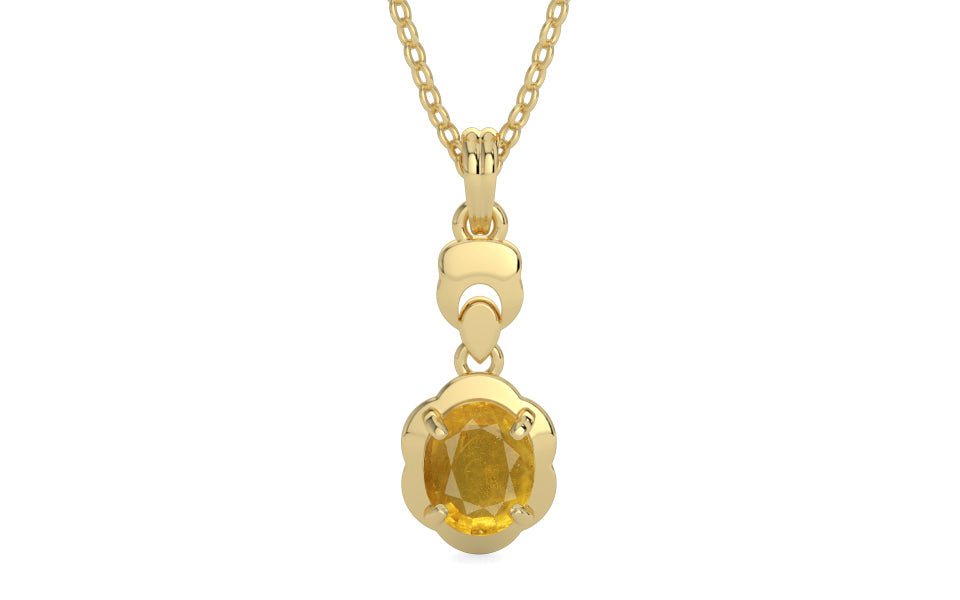 Ashtadhatu Thailand Yellow Sapphire Pendant Prime Quality (P6)