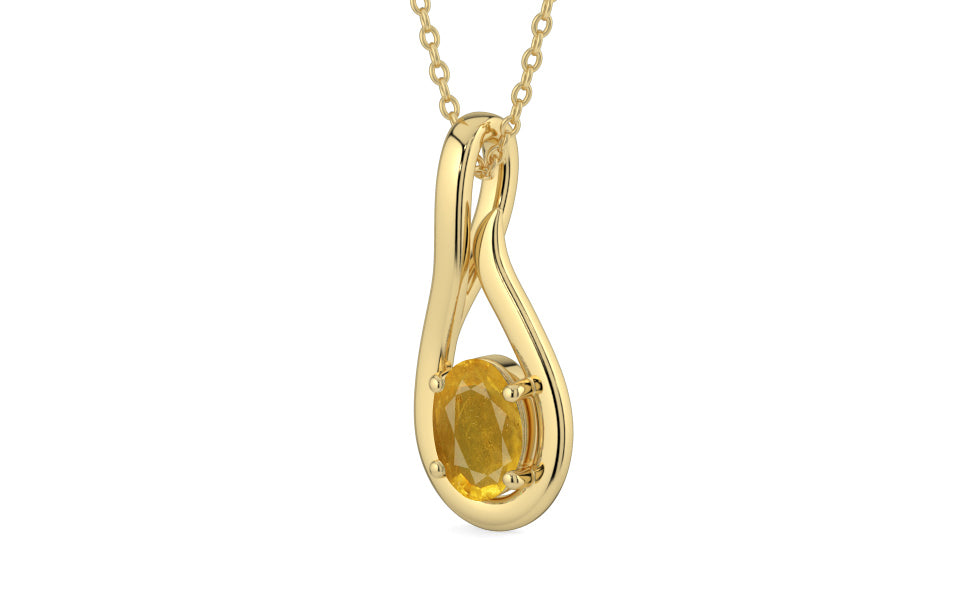 Ashtadhatu Thailand Yellow Sapphire Pendant Prime Quality (P9)