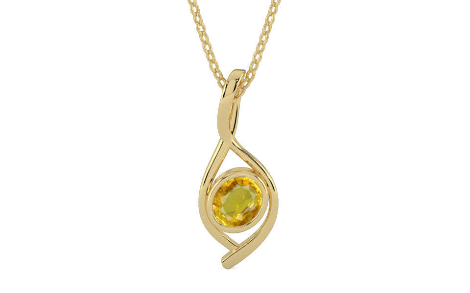 Ashtadhatu Thailand Yellow Sapphire Pendant Rare Quality (P1)