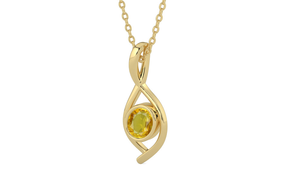 Ashtadhatu Thailand Yellow Sapphire Pendant Rare Quality (P1)