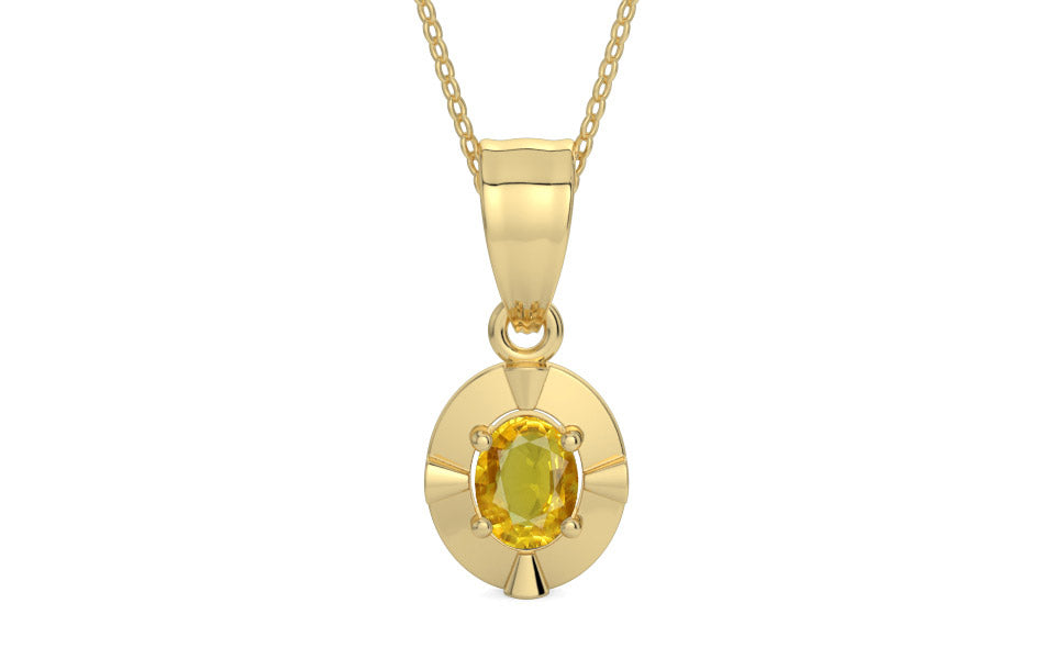 Ashtadhatu Thailand Yellow Sapphire Pendant Rare Quality (P11)