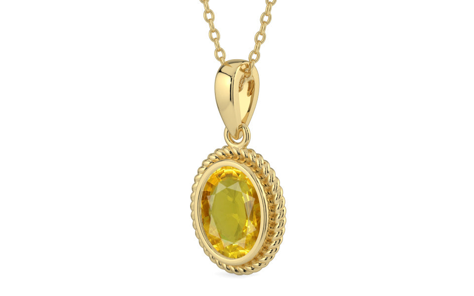 Ashtadhatu Thailand Yellow Sapphire Pendant Rare Quality (P7)