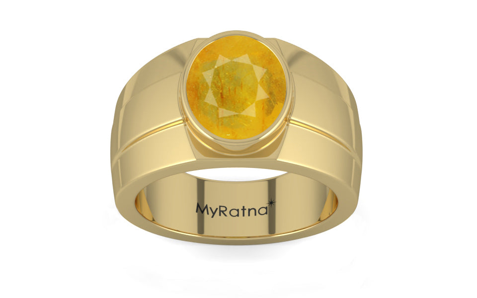 Ashtadhatu Thailand Yellow Sapphire Ring Fine Quality (R1)