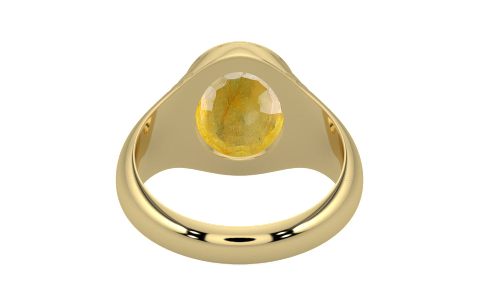 Ashtadhatu Thailand Yellow Sapphire Ring Fine Quality (R7)