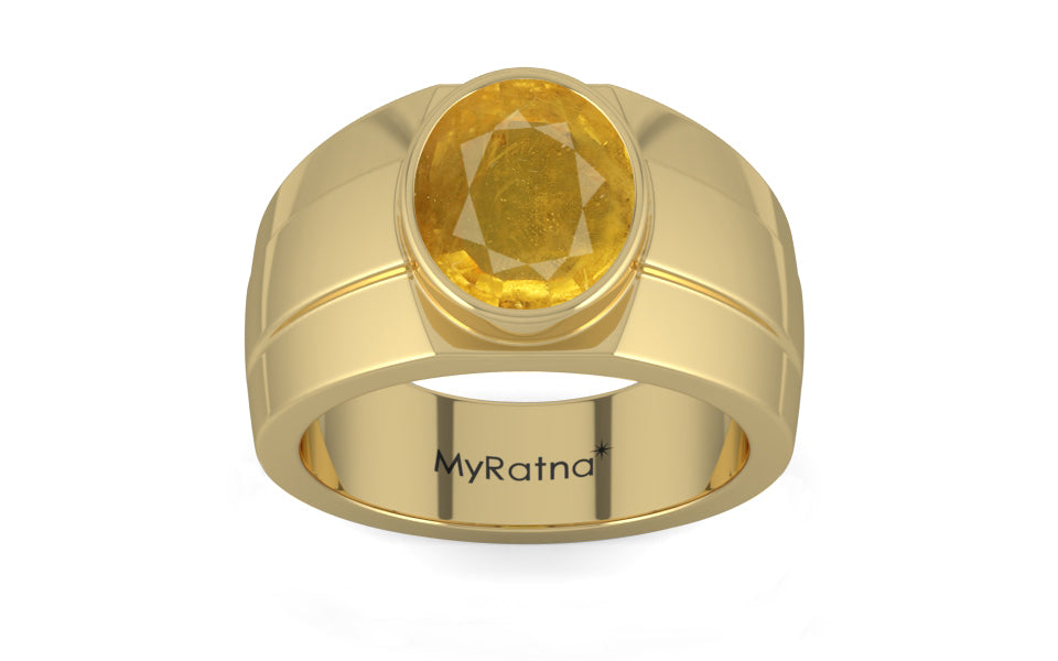 Ashtadhatu Thailand Yellow Sapphire Ring Prime Quality (R1)