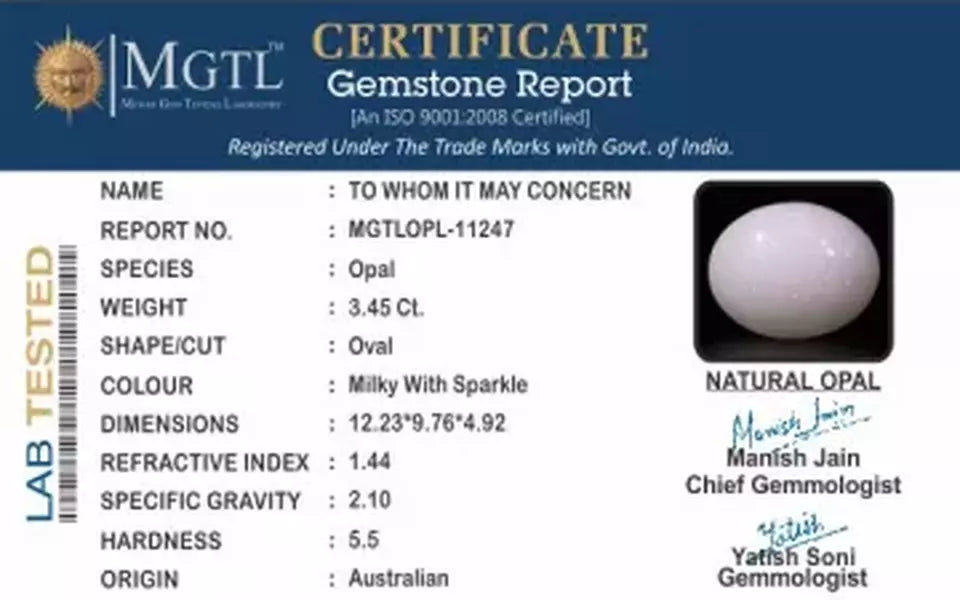 Australian Opal - 3.45 Carat Limited Quality OPL-11247