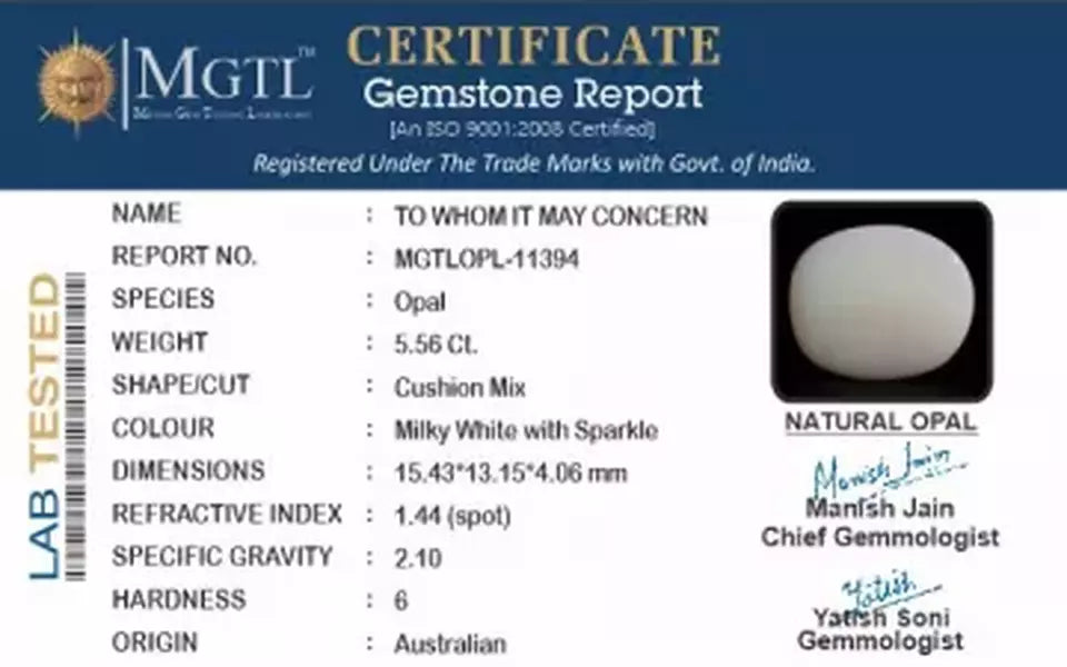 Australian Opal - 5.56 Carat Prime Quality OPL-11394