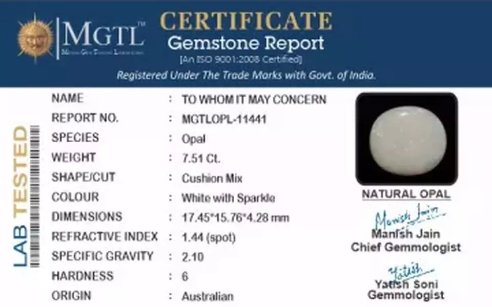 Australian Opal - 7.51 Carat Limited Quality OPL-11441