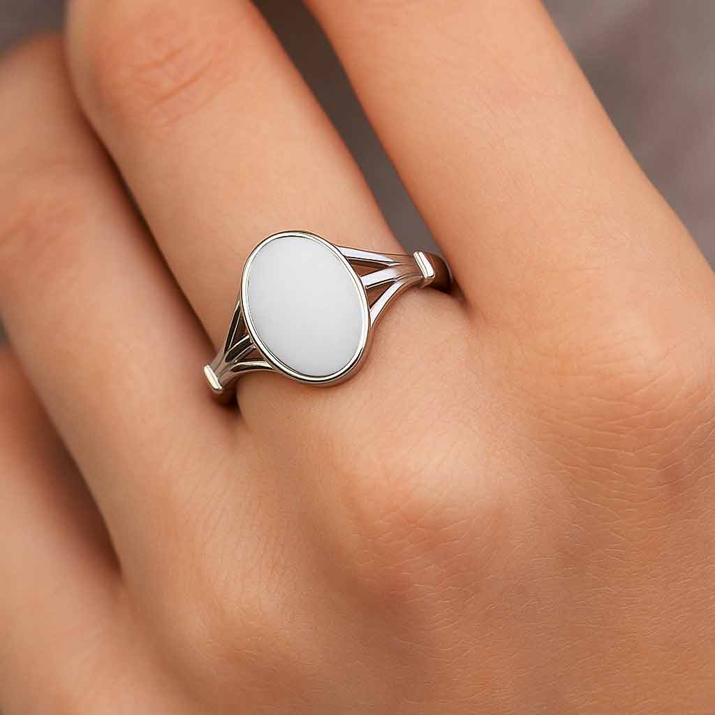 Authentic 925 Sterling Silver Opal Ladies’ Ring