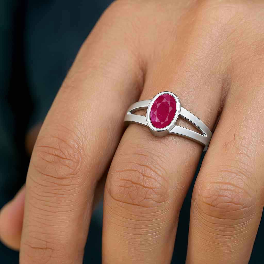 Authentic Vintage 925 Silver Ruby Men’s Ring