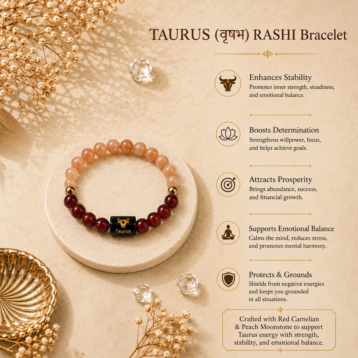 Taurus (Vrishabh Rashi) Zodiac Bracelet