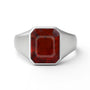Bold & Stylish 925 Silver Hessonite Garnet Men’s Ring