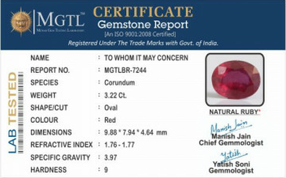 Ruby Gemstone (3.22 Carat) BR-7244