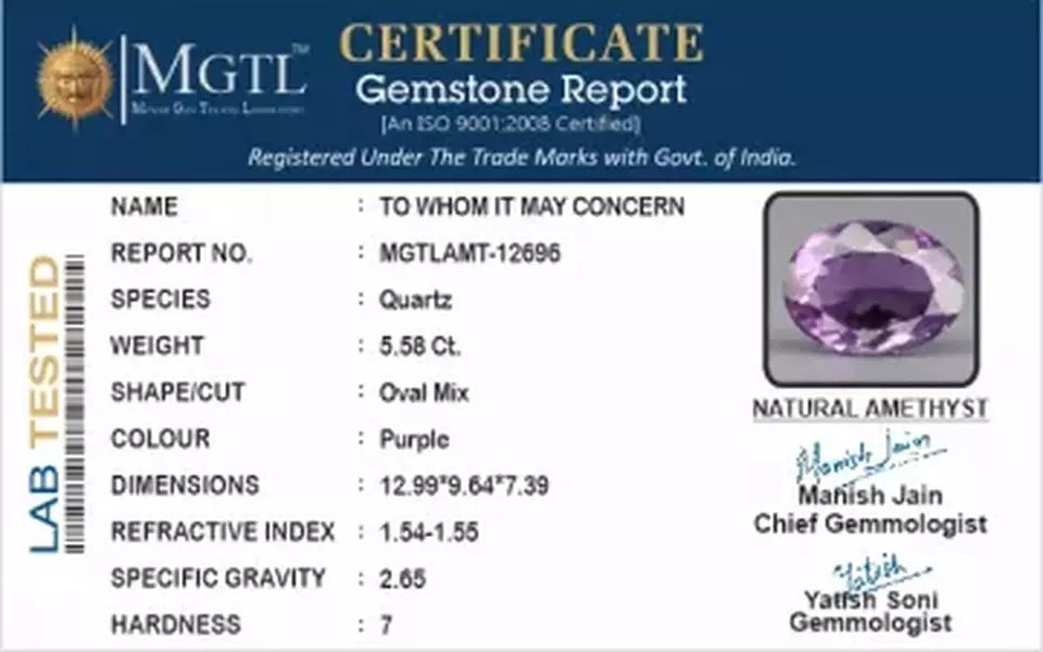 Brazilian Amethyst - 5.58 Carat Limited Quality AMT-12696
