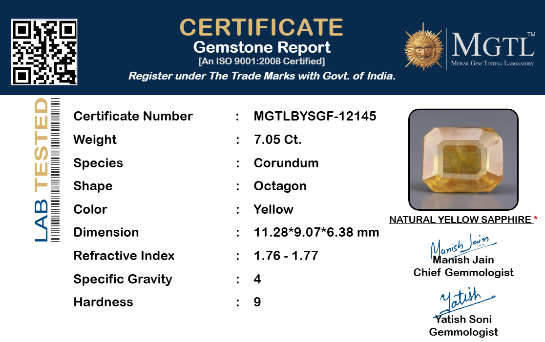 Yellow Sapphire - 7.05 Carats
