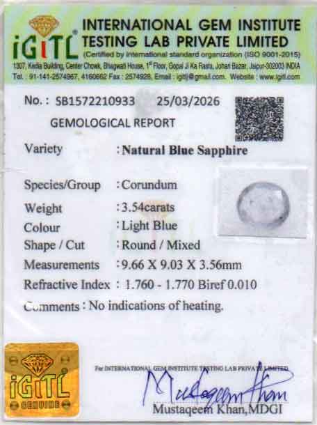 Blue Sapphire - 3.54 Carats