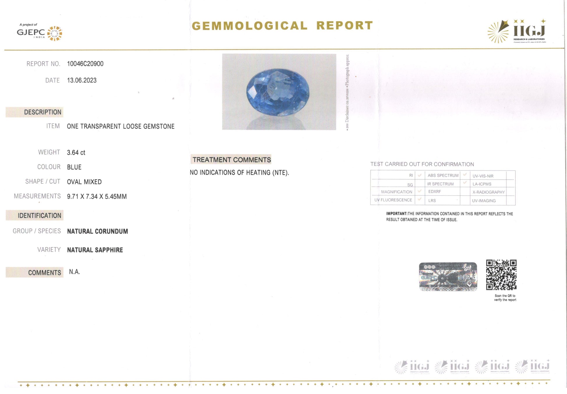 Ceylon Blue Sapphire - 3.64 Carat Limited Quality CBS-6196