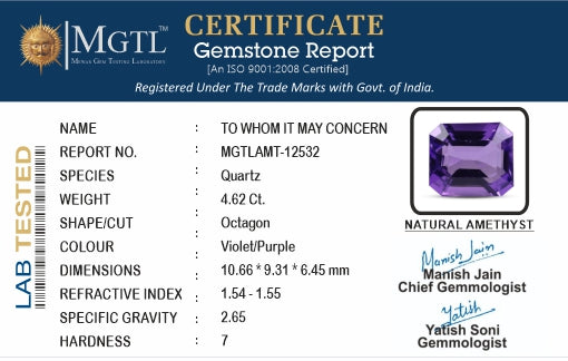 African Amethyst - 4.62 Carat Limited Quality AMT-12532